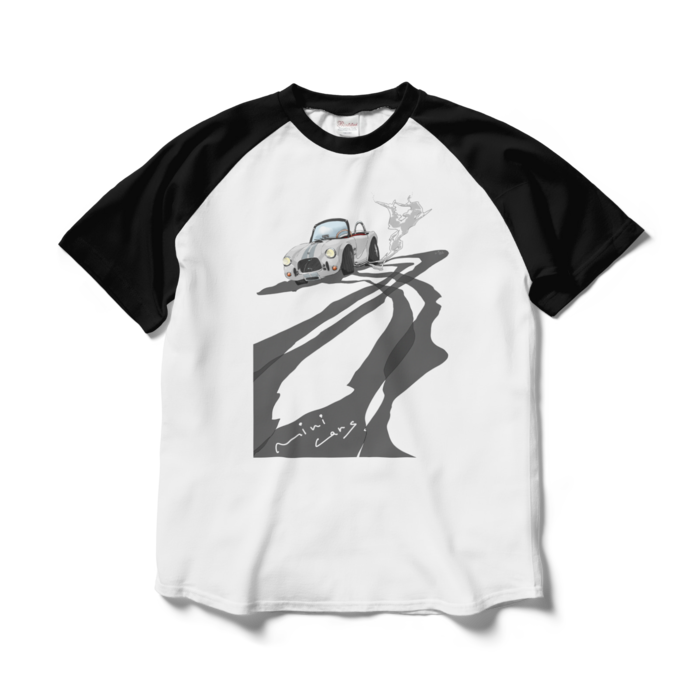 ラグランTシャツ - L - ホワイト×ブラック