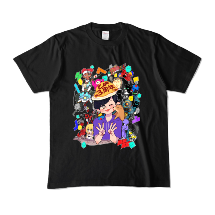 カラーTシャツ - M - ブラック (濃色)(表プリント)
