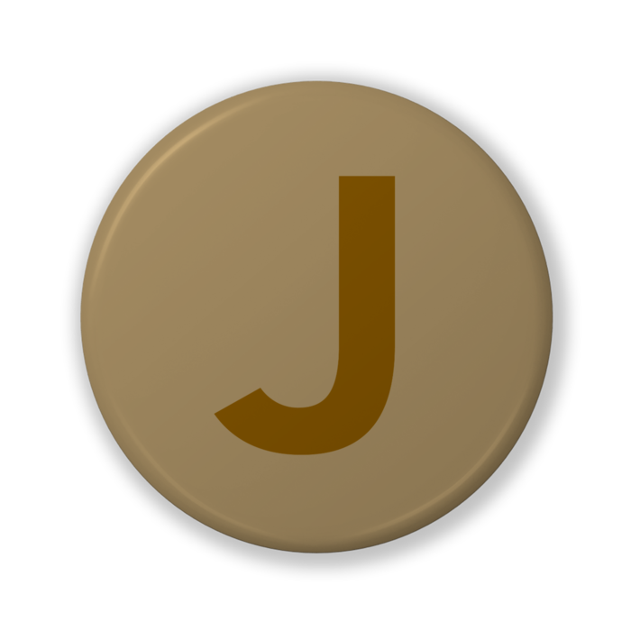 【J(ジェイ)】〈ブラウン〉缶バッジ- 32mm
