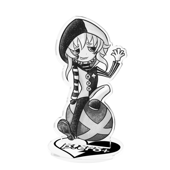 玉乗りピエロ★100x100mm