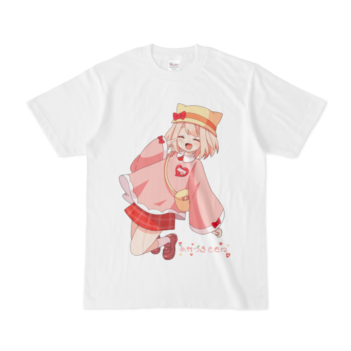 帽子ありにっこりTシャツ - S - 白