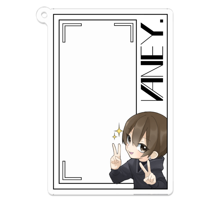 フォトフレ風アクキー縦（コーティング有） - 70 x 70 (mm)