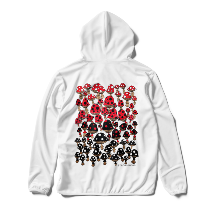 (背中のみプリント)ドライジップパーカー - S - ホワイト