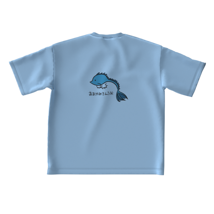 ビッグシルエットTシャツ - L - 背面(アシッドブルー)