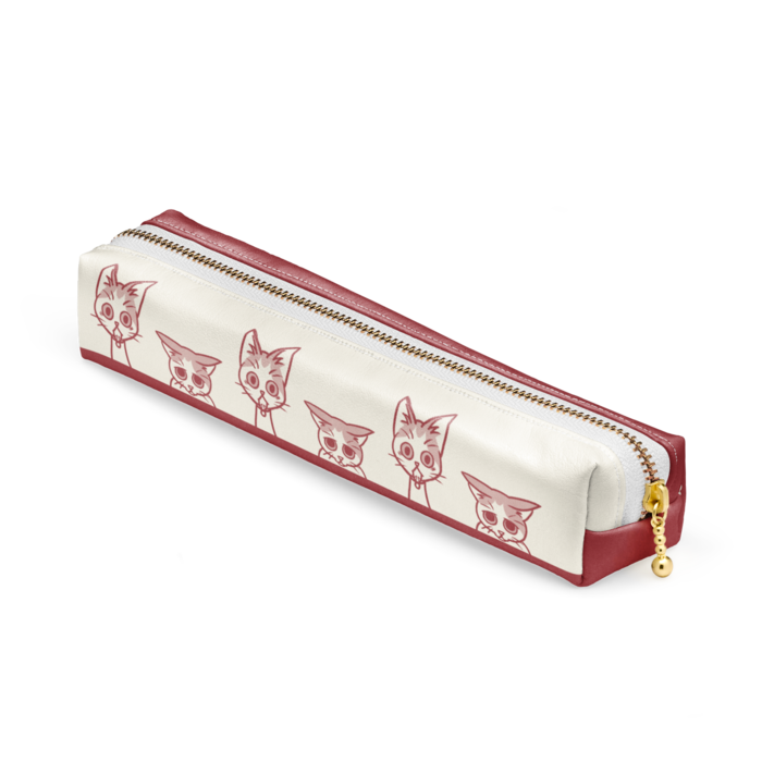 ペンケース赤 - 20 x 4 x 4cm - ホワイト