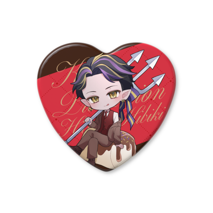 ハート缶バッジ - 57 × 52.5mm