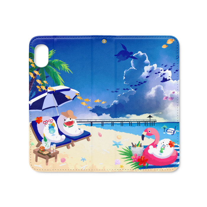 手帳型iPhoneケース(ベルトなし) - iPhone XR - ストラップ穴 あり