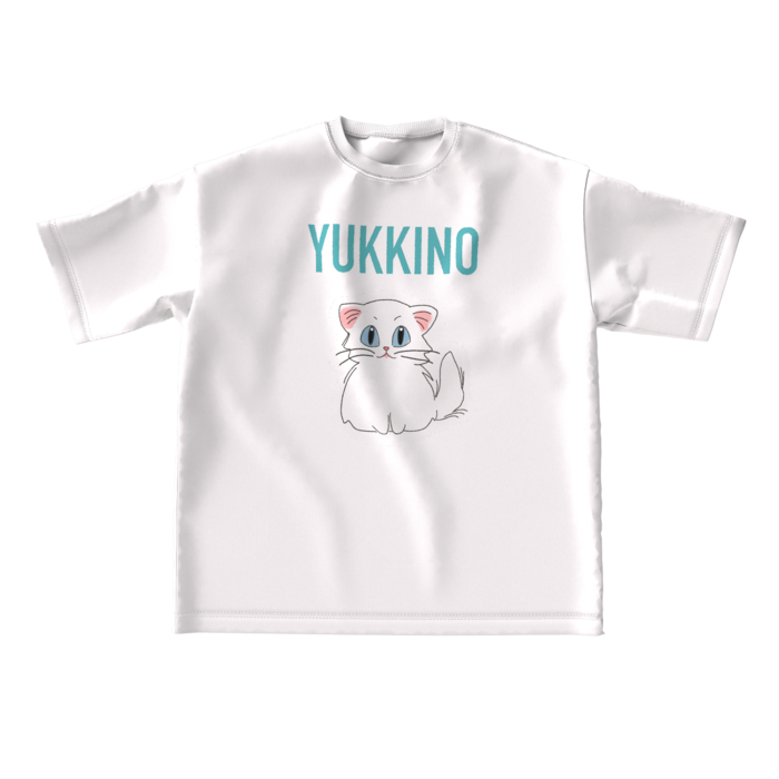 ビッグシルエットTシャツ - L - 両面 - 青緑文字