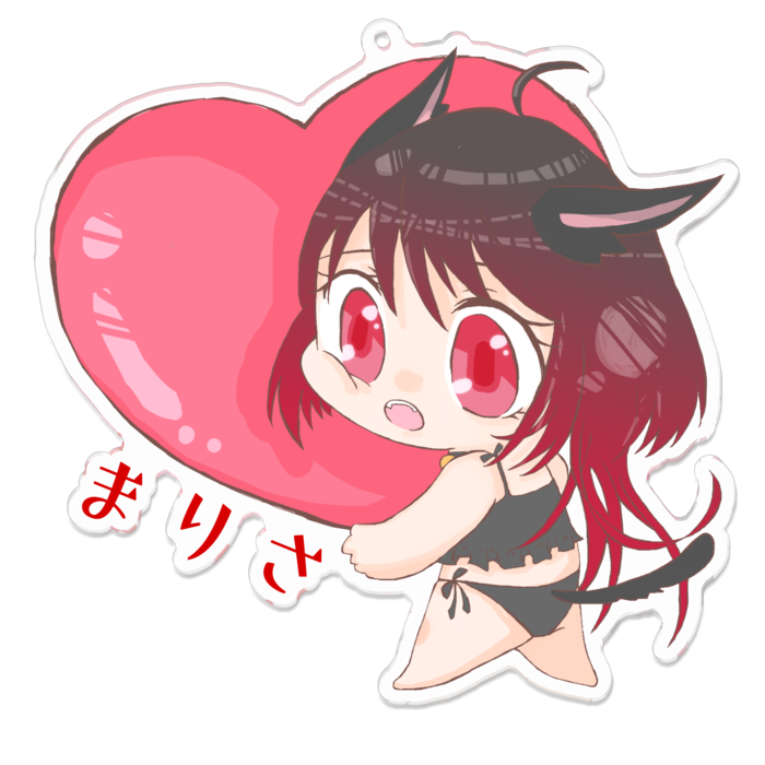 アクリルキーホルダー - 100 x 100 (猫耳)