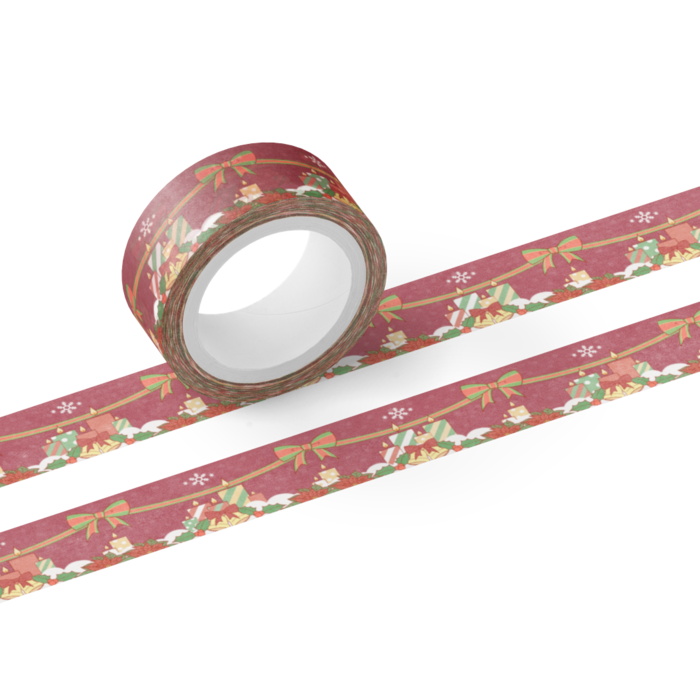 クリスマスマスキングテープ(キャンドルver. 赤)テープ幅 15mm