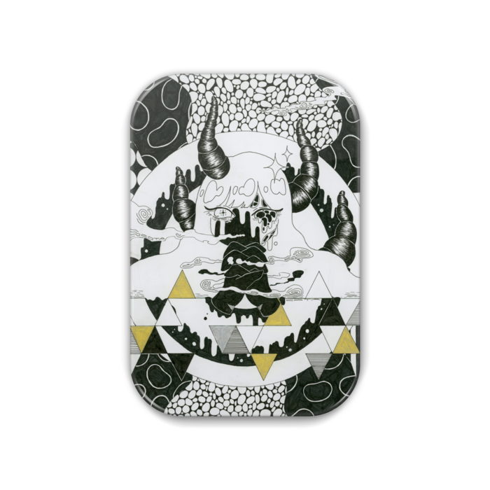 「悪魔の誘惑」缶バッジ - 角丸 51x76mm