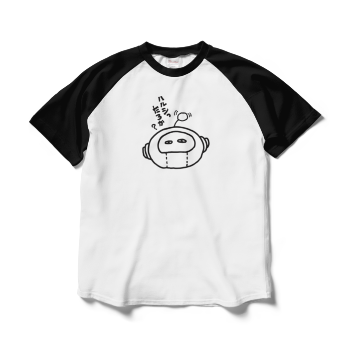 ラグランTシャツ - L - ホワイト×ブラック