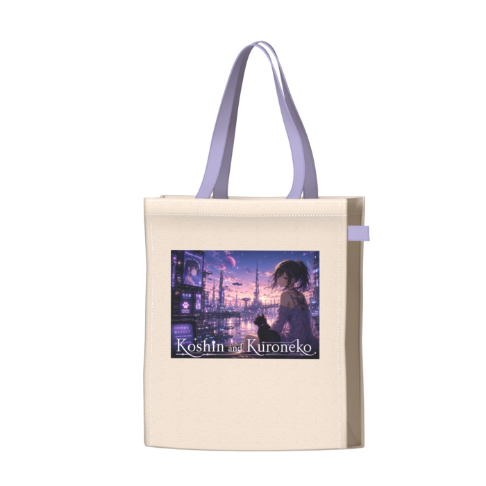 ツートンカラーバッグ - パープル - W34 × H41 × D14cm