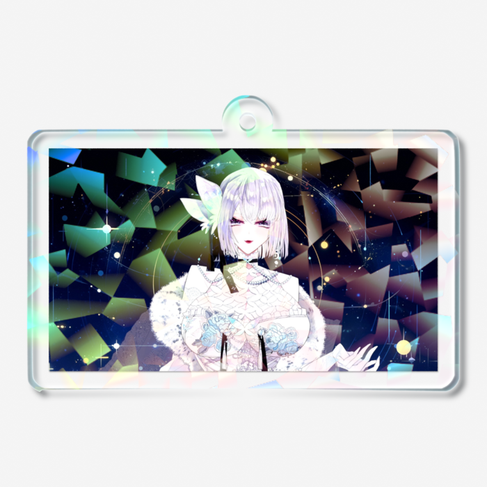 【新衣装ショートカット】乱切りホログラムアクリルキーホルダー - 50 × 50mm