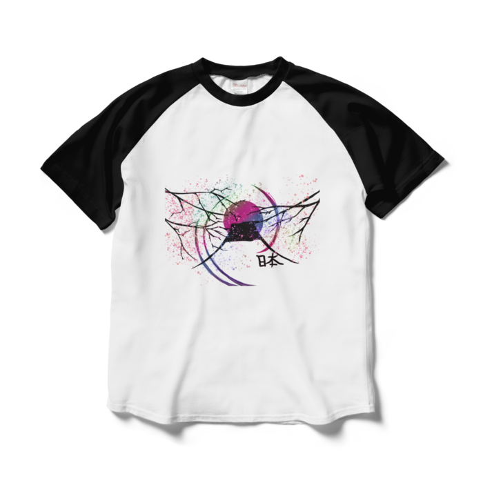ラグランTシャツ - L - ホワイト×ブラック