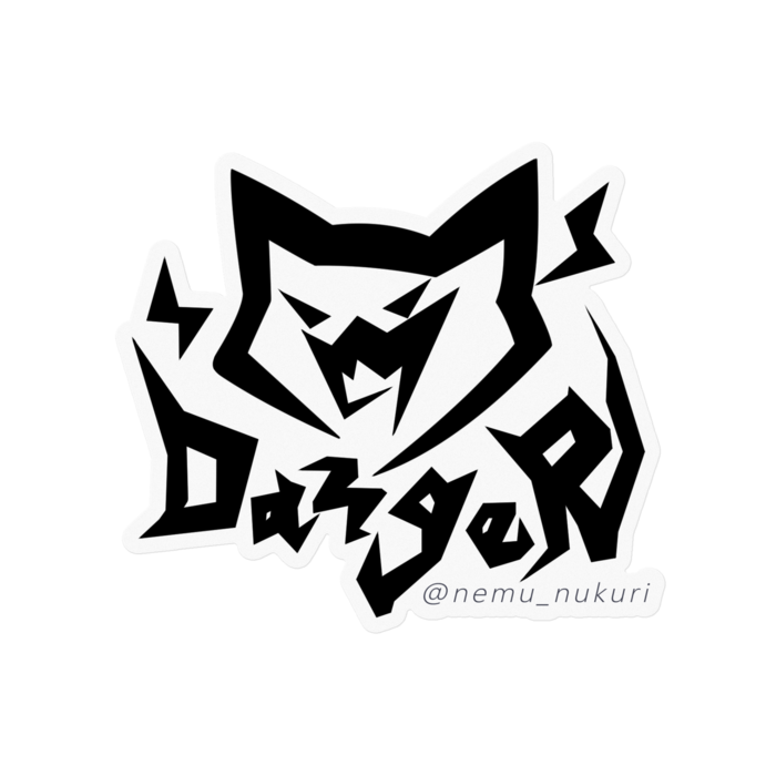 デン猫ステッカー«リニューアル版»- 100 x 100 (mm)/黒