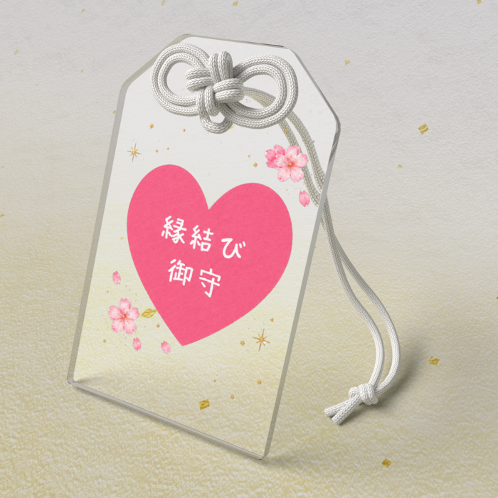クリアアクリルお守り - 50 × 80mm
