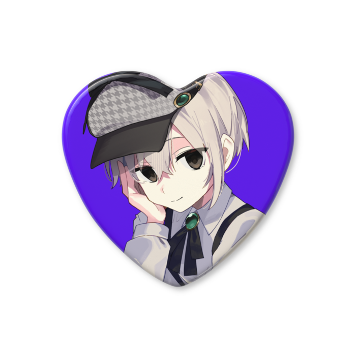 ハート缶バッジ - 57 × 52.5mm