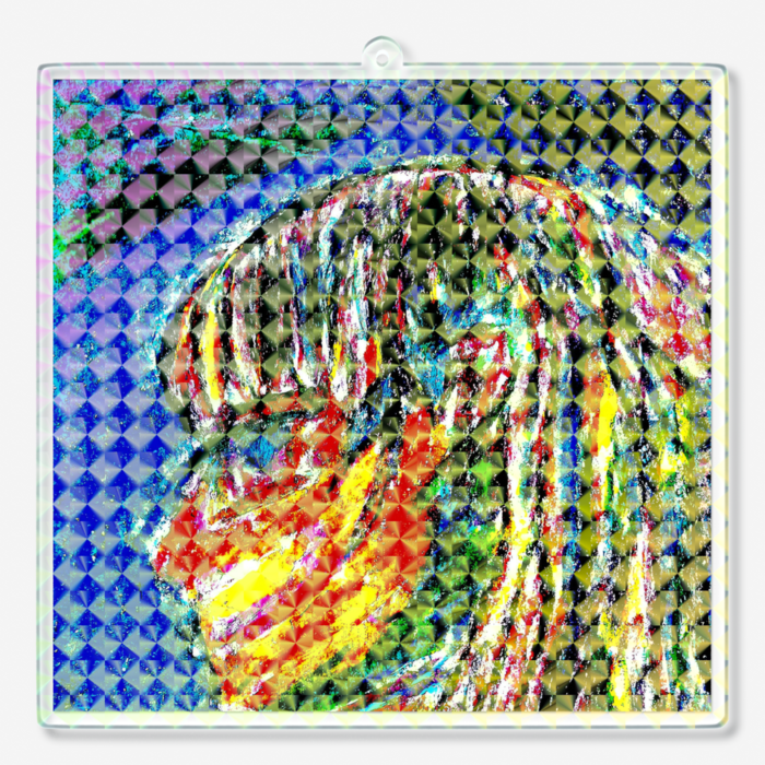 ホログラムアクリルキーホルダー - 100 × 100mm