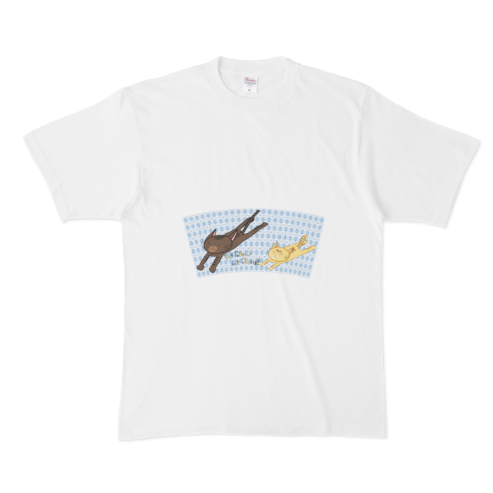 Tシャツ - XL - 白_猫は心を見る(両面)