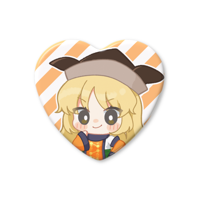 ハート缶バッジ - 57 × 52.5mm