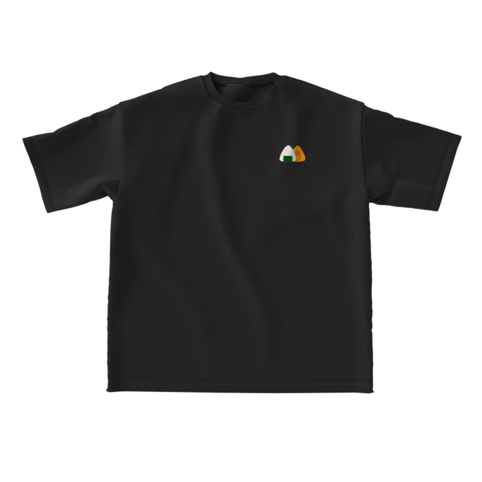 おにぎりビッグシルエット黒Tシャツ L