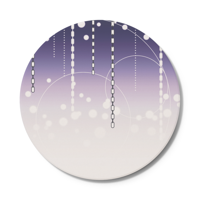 コースター - 円形(濃紫)