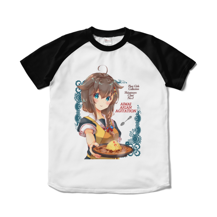 ラグランTシャツ - S - ホワイト×ブラック