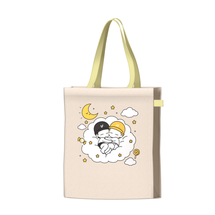 ツートンカラーバッグ - イエロー - W34 × H41 × D14cm