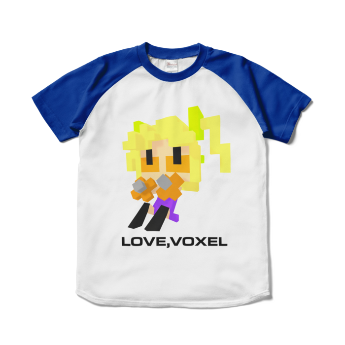 ラグランTシャツ - S - ホワイト×ロイヤルブルー