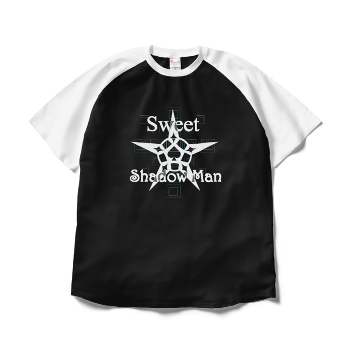 ラグランTシャツ - XL - ブラック×ホワイト