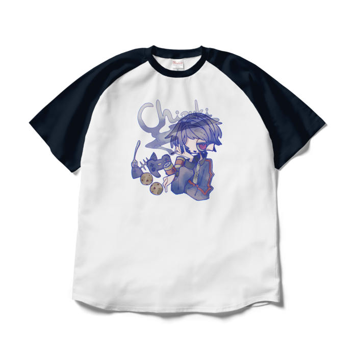 ラグランTシャツ - XL - ホワイト×ネイビー