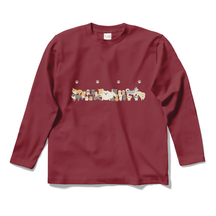 ロングスリーブTシャツ　バーガンディ　S
