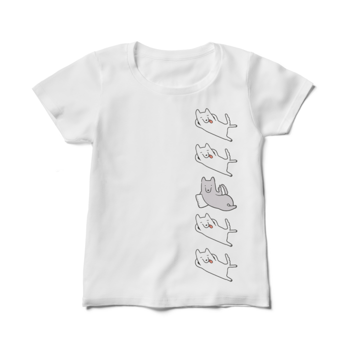レディースTシャツ - M - 白たていぬ