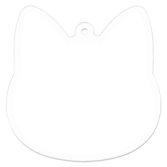 シンプルにゃんこのアクリルキーホルダー【シロ】