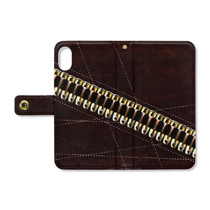 手帳型iPhoneケース／弾帯 - iPhone XSMax - ストラップ穴 あり