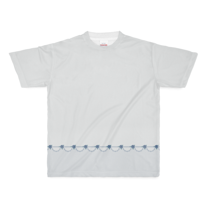 フルグラフィックTシャツ　青薔薇×水色　M