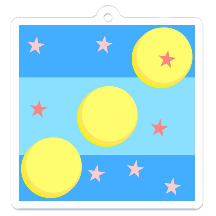 アクリルキーホルダー（コーティング） - 50 x 50 (mm)