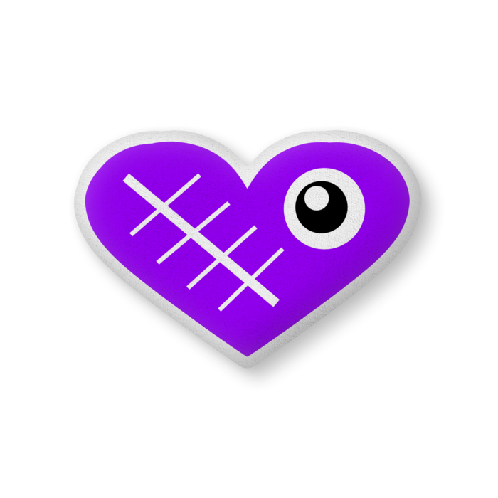 きずハートクッション（パープル） - 大（H61×W86cm） - 片面(8)