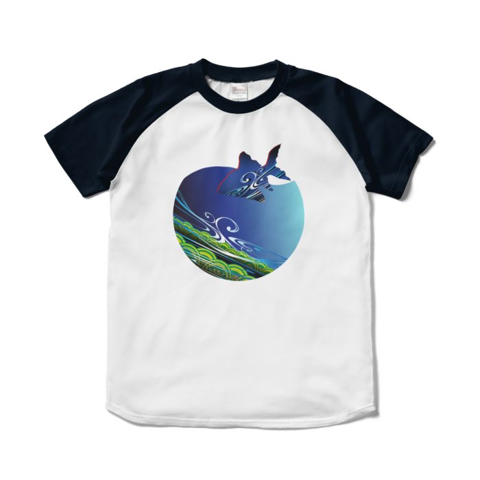ラグランTシャツ - S - ホワイト×ネイビー