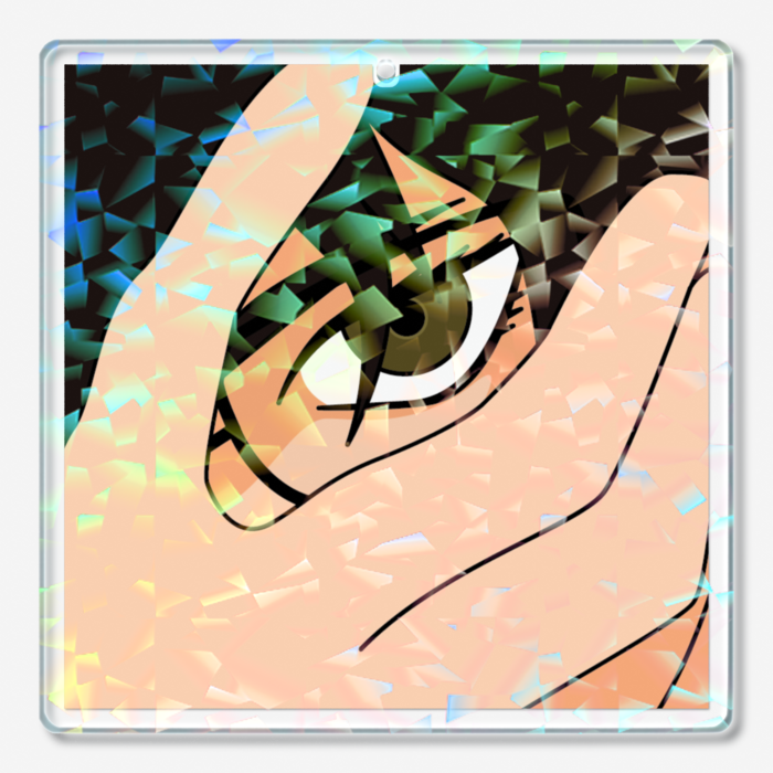 ホログラムアクリルキーホルダー - 70 × 70mm