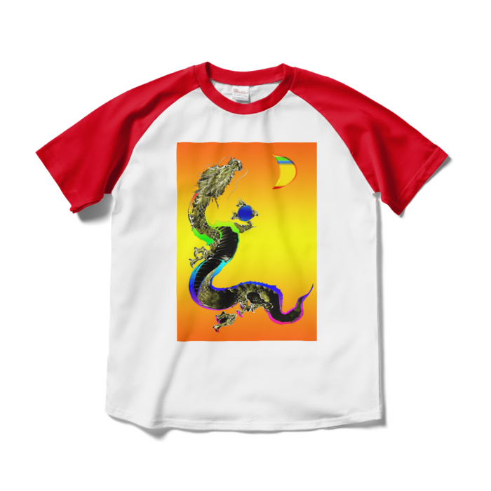 ラグランTシャツ - M - ホワイト×レッド