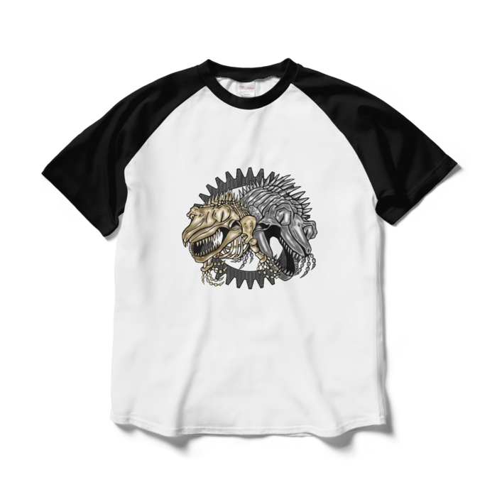 ラグランTシャツ - L - ホワイト×ブラック