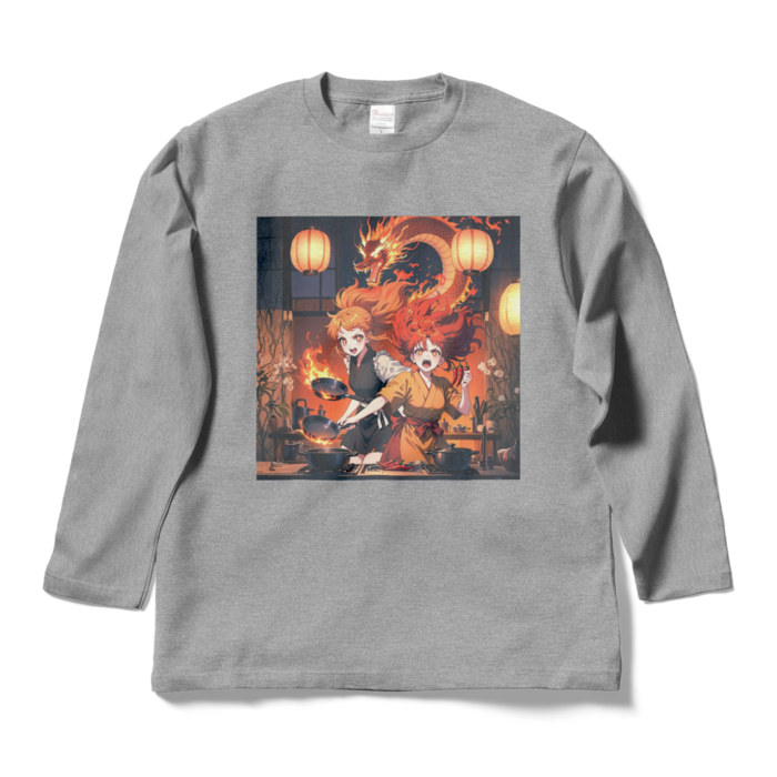 ロングスリーブTシャツ - L - 杢グレー