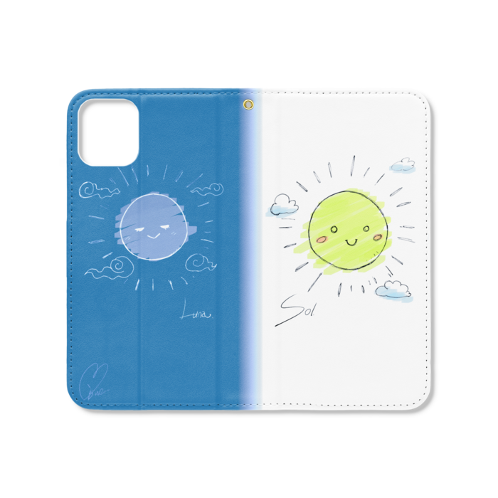 手帳型iPhoneケース（ベルトなし） - iPhone 11 - ストラップ穴 あり