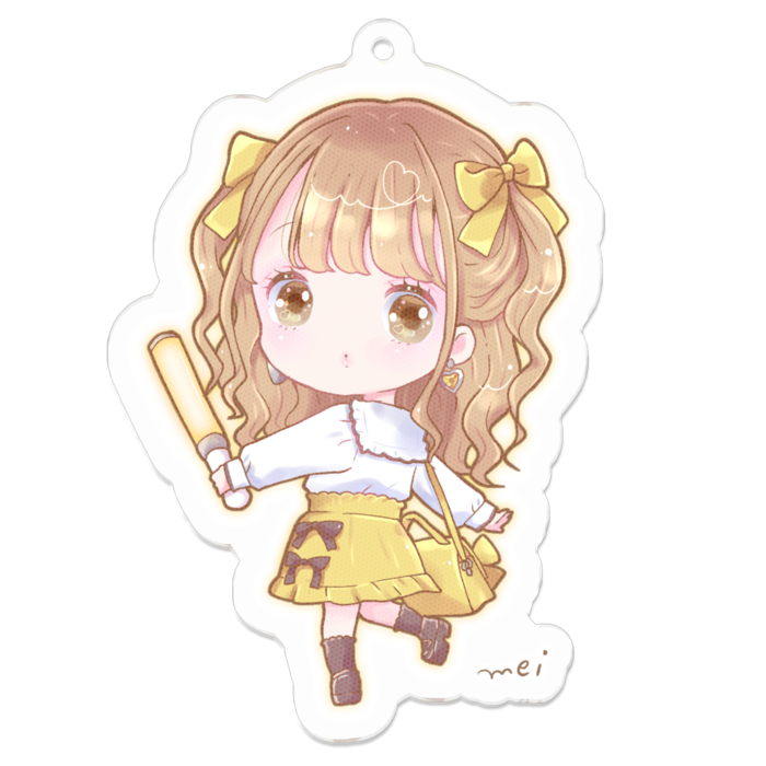 黄色推し量産型女の子キーホルダー Mei0129 Booth 黄色推し量産型女の子キーホルダー Mei0129 Booth