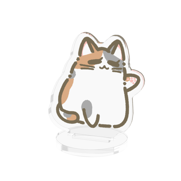 三毛ぽてねこアクリルフィギュア - 50x50mm