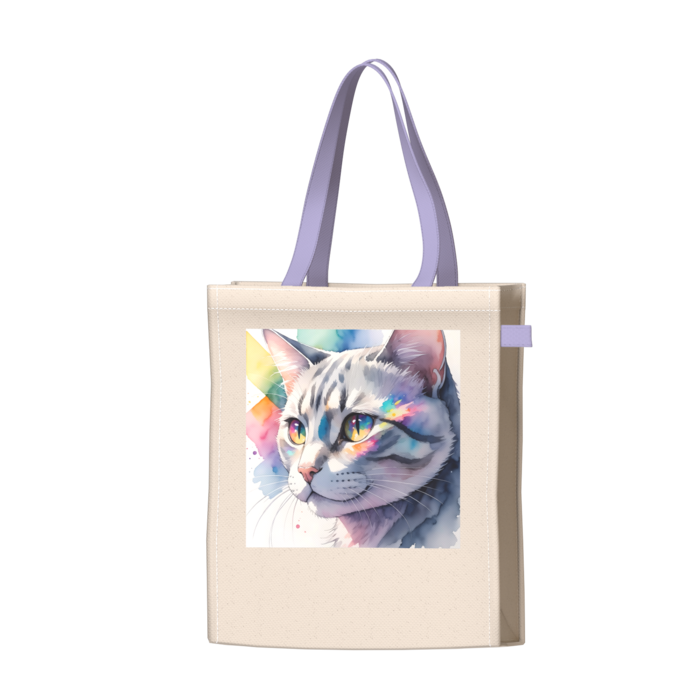 ツートンカラーバッグ - パープル - W34 × H41 × D14cm