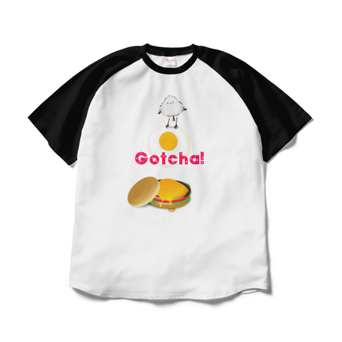 ラグランTシャツ - XL - ホワイト×ブラック