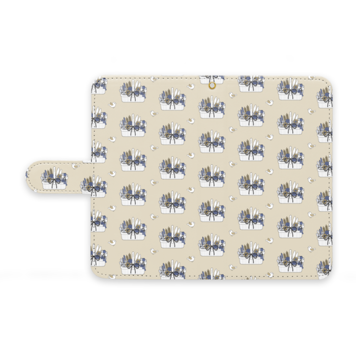 手帳型AndroidケースB　ストラップ穴あり　ベージュ　M（中）